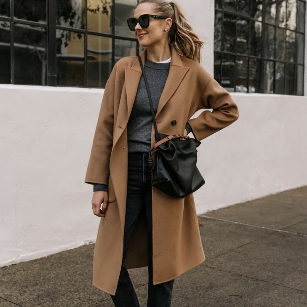 Double-Breasted Camel Overcoat